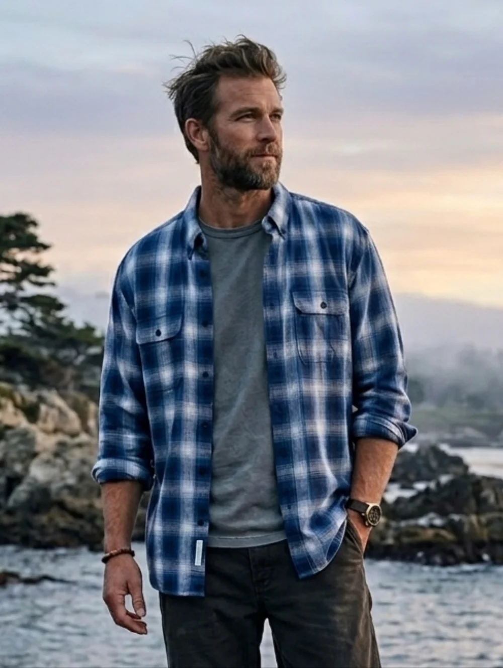 NWT Banana Republic XXL Hipster Casual Coastal Rugged Luxury Plaid Flannel Shirt
